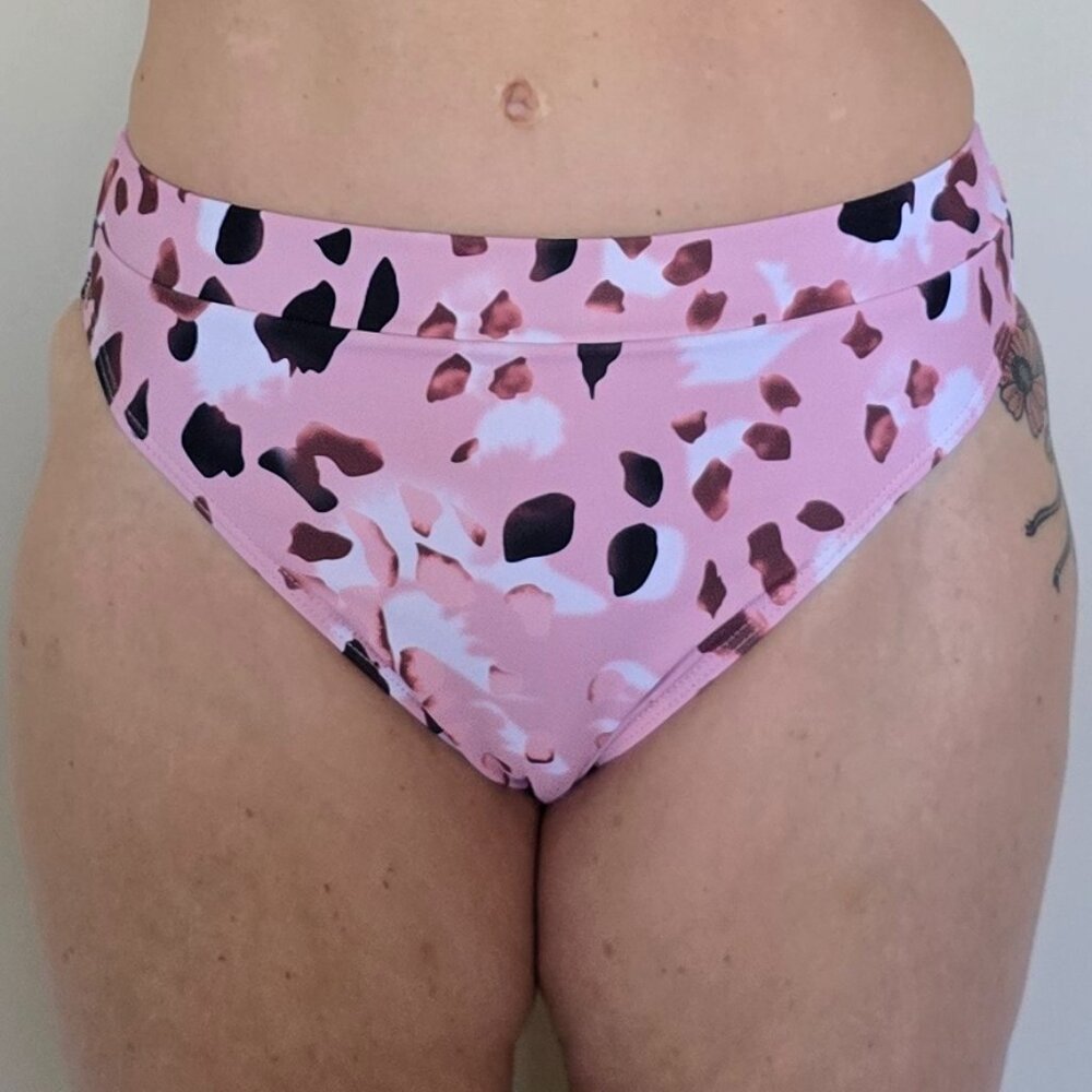 Pink Animal Print Bikini Bottom